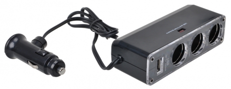 Roztrojka zapaľovača 12V/24V S USB (AM-7519)