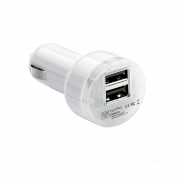 Dvojitá USB nabíječka do autozapalovače 12V / 24V, bílá (USB100W)