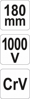 Kliešte štiepacie bočné 180 mm VDE (1000V) (YT-21159)