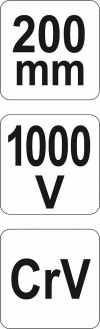 Kliešte predĺžené rovné 200 mm VDE (1000V) (YT-21155)