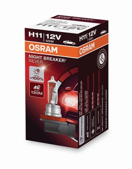 Žárovka Osram H11 12V 55W PGJ19-2 NIGHT BREAKER® SILVER + 100% 1ks (OS 64211NBS)