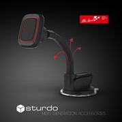 Magnetický držiak do auta STURDO Pro Sport čierny s nano prísavkou (TAU-0039-STU-MAGNE)