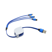 mobilNET vyťahovací kábel 3v1 MicroUSB, TypeC, Lighting, modrý (KAB-0133-USB-3V1XX)
