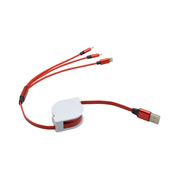 mobilNET vyťahovací kábel 3v1 MicroUSB, TypeC, Lighting, červený (KAB-0132-USB-3V1XX)