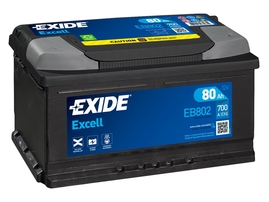 Autobatéria EXIDE Excell 80Ah, 700A, 12V, EB802 (EB802)